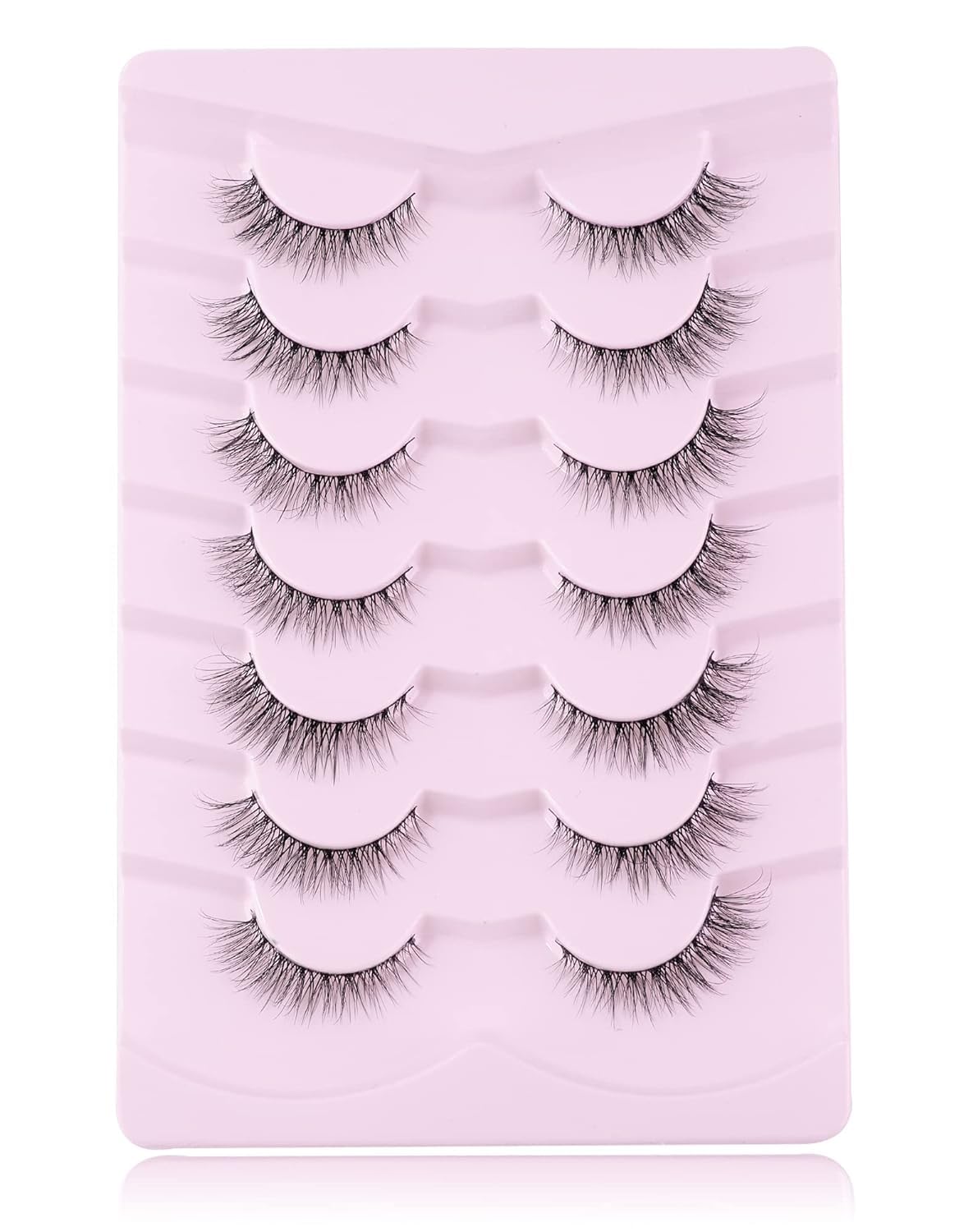 Onlyall Natural Lashes Wispy Lashes Natural Look False Eyelashes Soft Fluffy Fake Eyelashes 7 Pairs D1 Natural (6-13MM) Onlyall