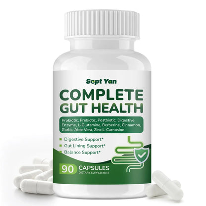 SEPT YAN Gut Health Supplement with Prebiotics, Postbiotics & Probiotics for Digestive Health for Women & Men, 80 Billion CFU Probiotics for Gut and Digestion SEPT YAN