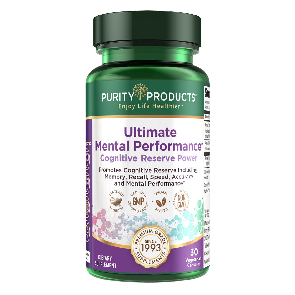 Purity Products Ultimate Mental Performance Supports Memory Recall, Mental Focus + More - Nootropic Powerhouse ft. Patented Botanical Plant-Based Ingredients - Vegan & Non-GMO - 30 Veggie Caps Purity Products buy australia supplements