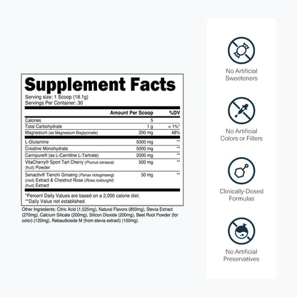 Transparent Labs Post - Post-Workout Recovery Muscle Builder with L-Glutamine, Beta-Alanine and BetaPure Betaine Anhydrous for Muscle Recovery and Muscle Building - 30 Servings, Strawberry Lemonade
