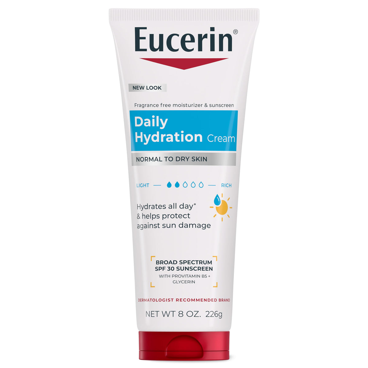 Eucerin Daily Hydration Cream, Broad Spectrum SPF 30, 8 OZ Eucerin