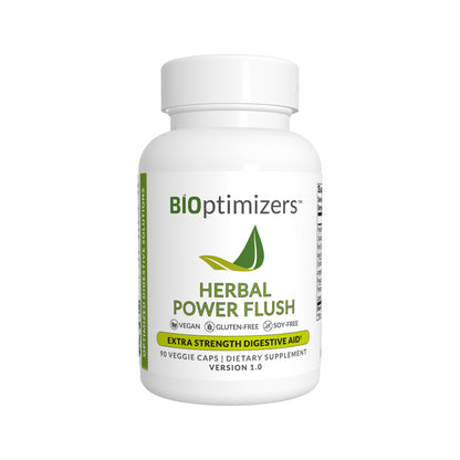 BIOptimizers Herbal Power Flush - Extra Strength Digestive Cleanse - Eliminate Toxins Improve Bowel Digestion BIOptimizers