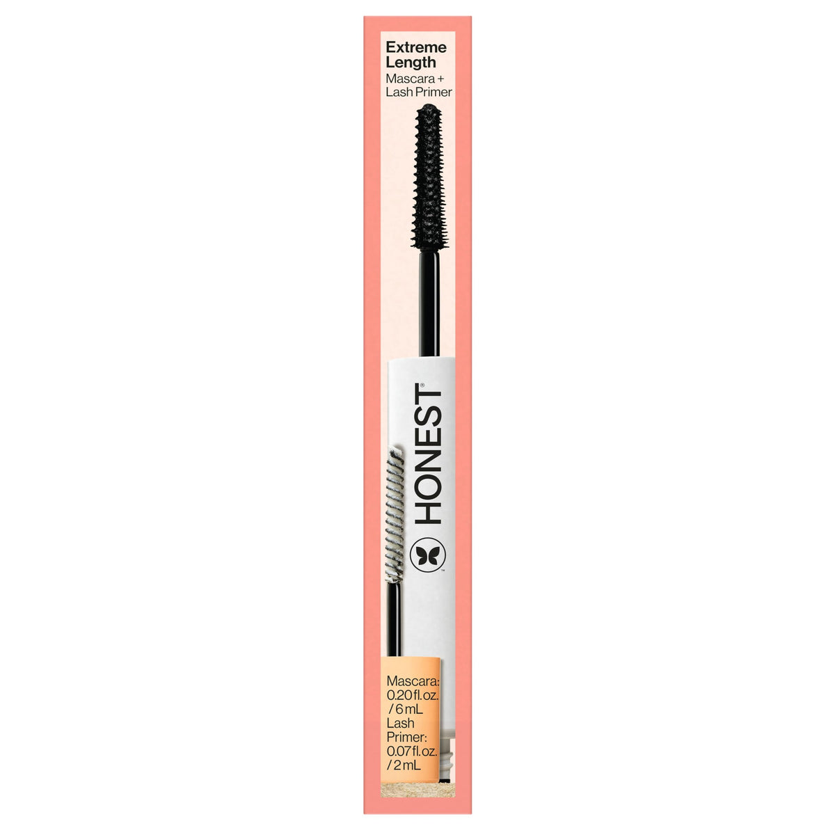 Honest Beauty 2-in-1 Extreme Length Clean Mascara, Primer, Black, .27 fl oz Honest Beauty