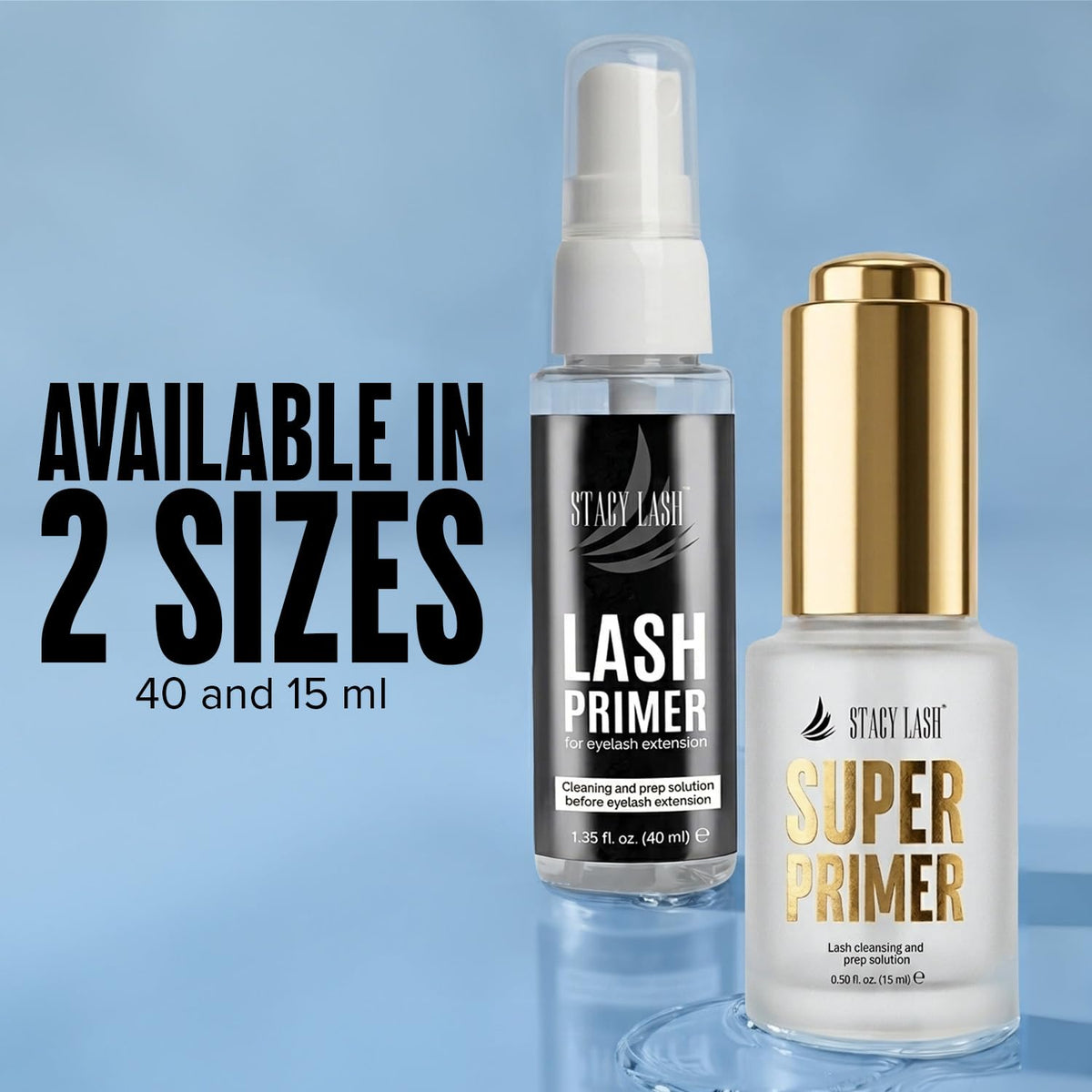 Stacy Lash Primer for Lash Extensions | Super Primer/Cleanser 15ml | Eyelash Extension Primer | Protein Oil Remover | Increase Adhesive Bonding Power Retention | Professional Lash Supplies STACY LASH