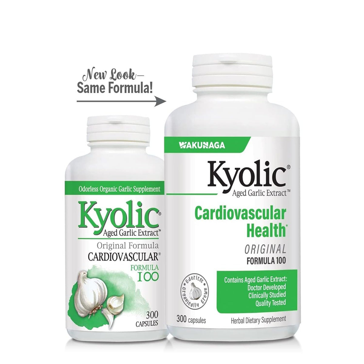 Kyolic Aged Garlic Extract Formula 100, Cardiovascular Health*, 300 Capsules. Kyolic