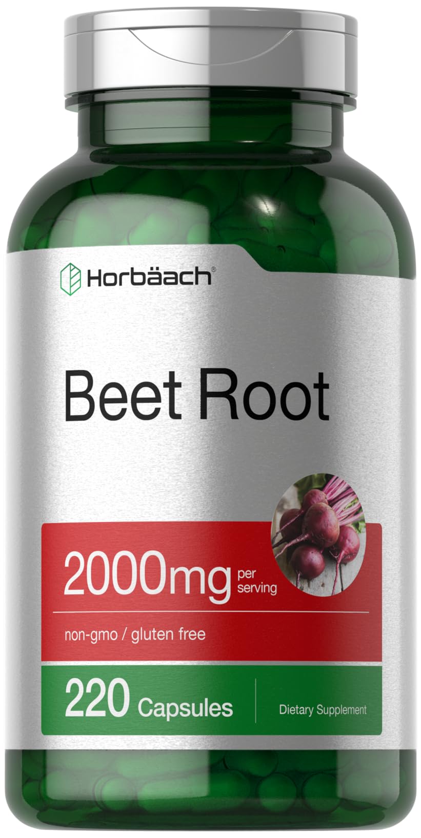 Horbäach Beet Root Powder Capsules | 220 Pills | Herbal Extract | Non-GMO, Gluten Free Supplement Horbäach
