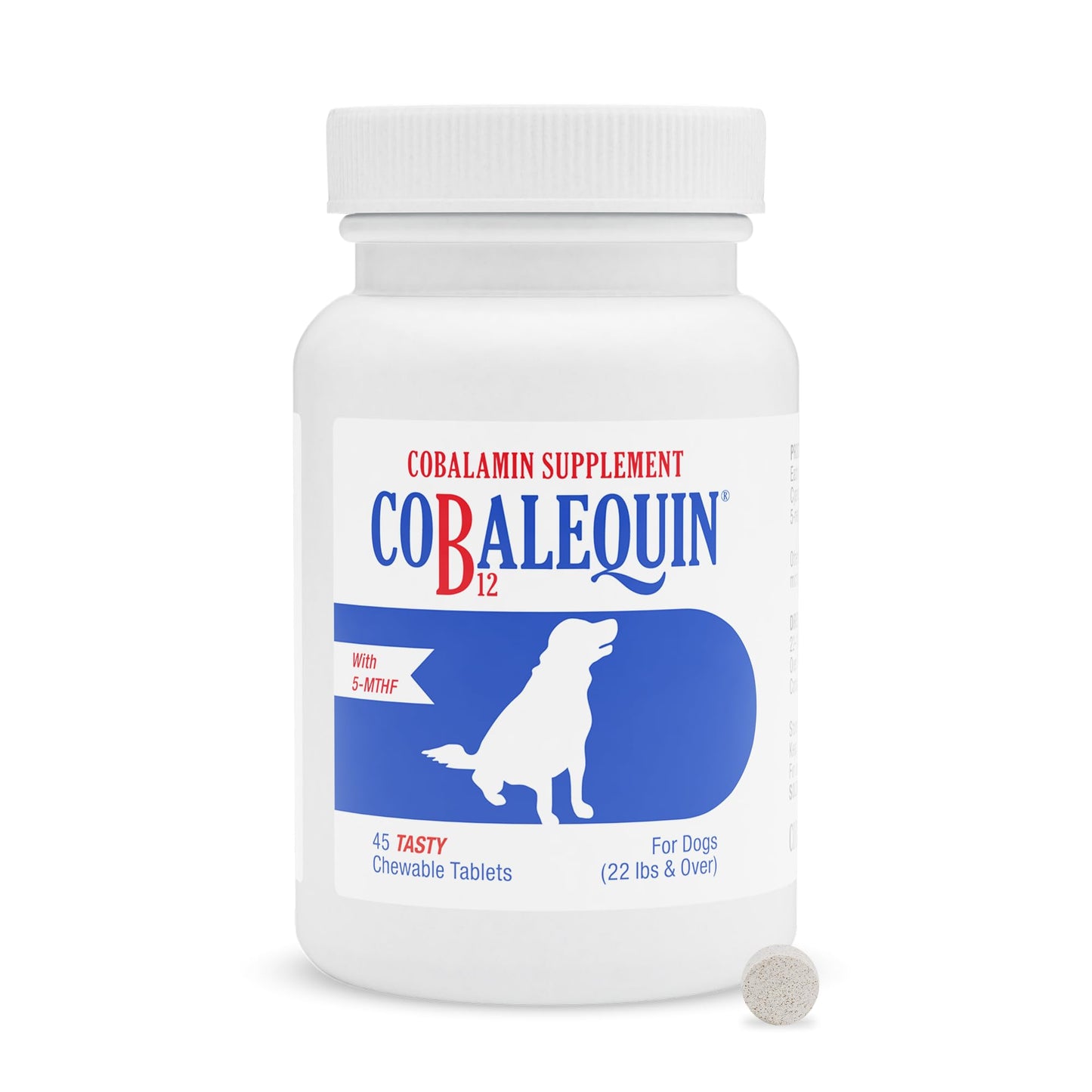 Nutramax Cobalequin B12 for Dogs, Oral Cobalamin Supplement with Folate, Vitamin B12 for Dogs Over 22 lbs., Supports GI Health, Chewable Tablets, 45 Count Nutramax Laboratories