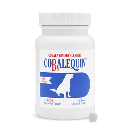 Nutramax Cobalequin B12 for Dogs, Oral Cobalamin Supplement with Folate, Vitamin B12 for Dogs Over 22 lbs., Supports GI Health, Chewable Tablets, 45 Count Nutramax Laboratories