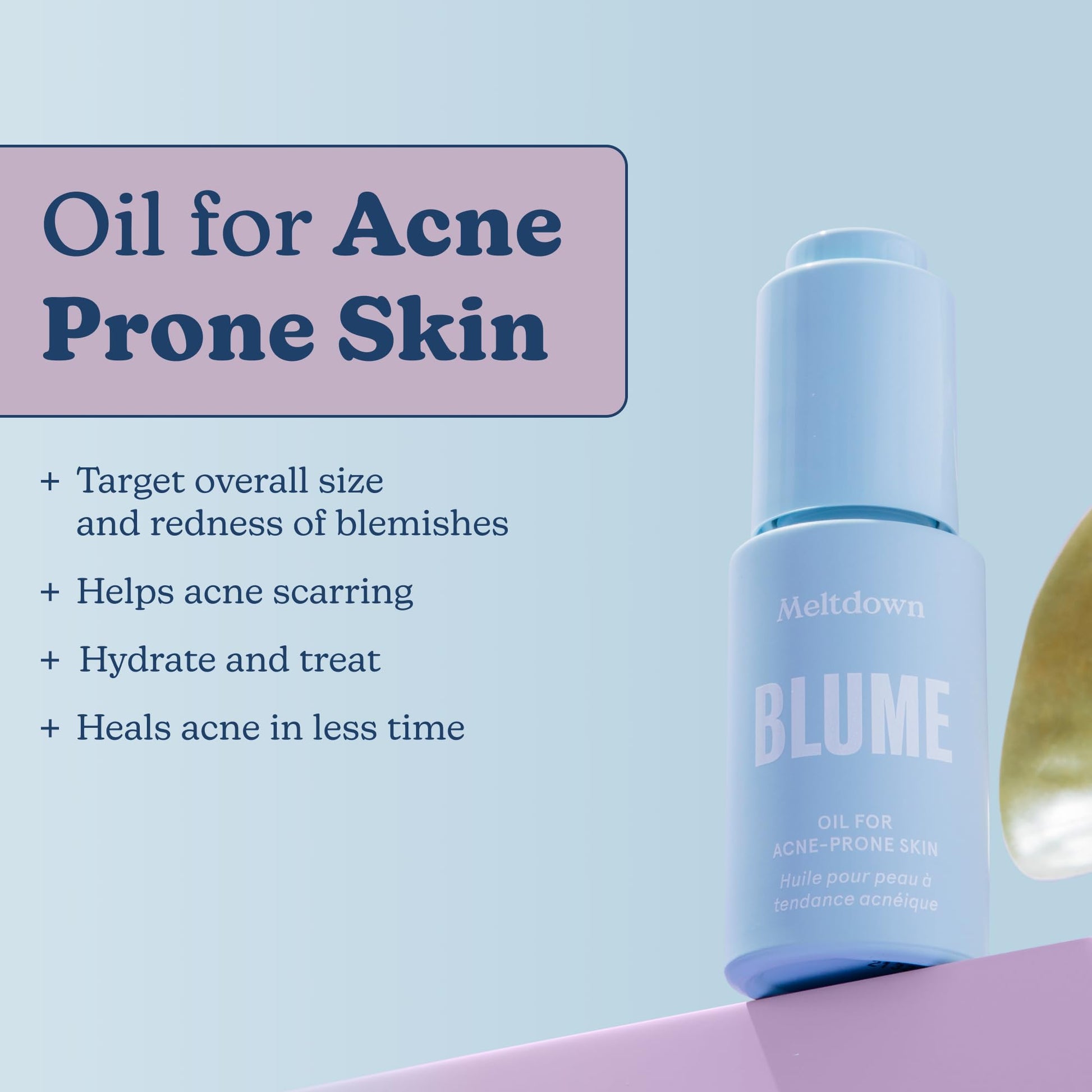 Blume Meltdown - Blue Tansy Face Oil - Acne Treatment + Pore Minimizer - Skin-Smoothing Face Serum with Black Cumin Seed & Rosehip Oil - Helps Calm Redness and Improve Texture (1 Fl oz) Blume buy australia supplements