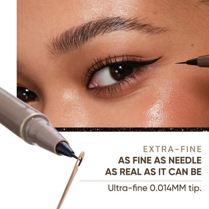 JUDYDOLL Ultra-Fine Liquid Eyeliner-Precision Tip for Wing Line, Smudge-Proof, Quick-Drying, Waterproof Eyeliner Pencil, Easy to Get Inner Corner Lined, Hooded Eyes-Friendly (#01 Black) JUDYDOLL