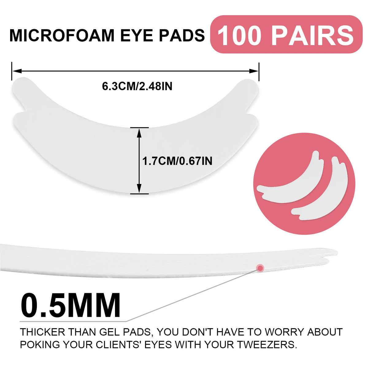 Pretty memory 100 Pairs Foam Eye Pads for Lash Extensions Pretty memory