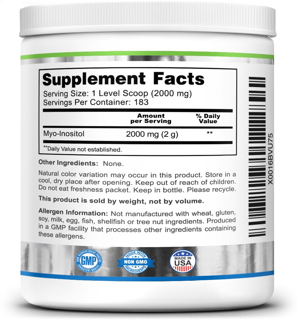 Zazzee Myo-Inositol Powder, 6 Month Supply, 183 Servings, 2000 mg per Serving Zazzee buy australia supplements