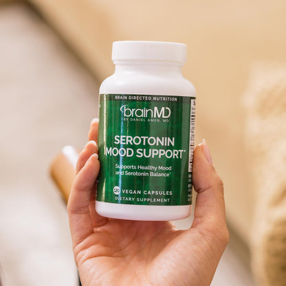 BRAINMD Dr Amen Serotonin Mood Support - 120 Capsules - Supports Healthy Serotonin Balance - Gluten Free - 30 Servings