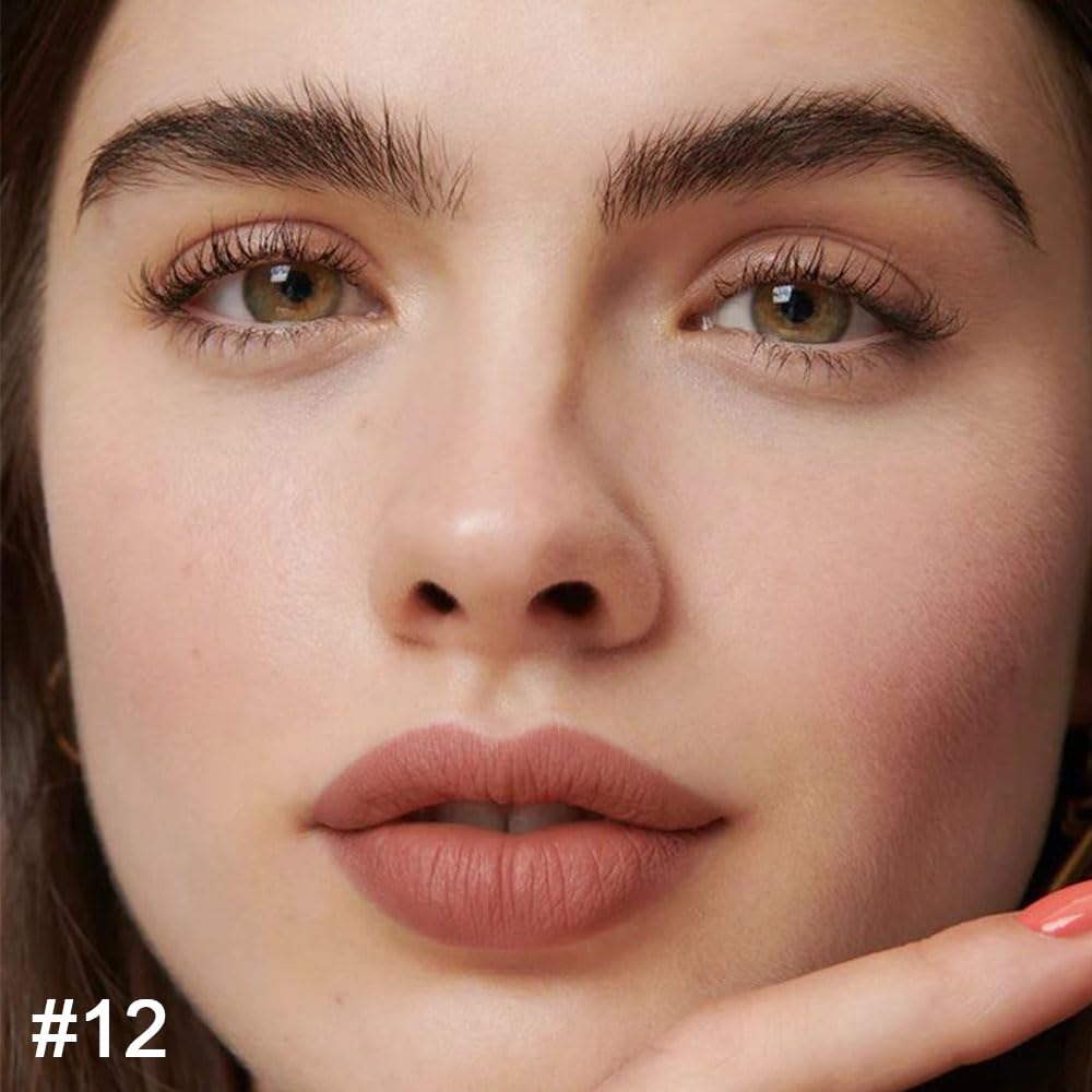 Kaely 2-in-1 Nude Brown Lip Liner & Lipstick Set Kit for Women, Matte Lips Kit with Lip Liner Lip Stains Long Lasting Waterproof 24 Hour Lipstick and Lip Liners Combo Lipliners Pencil Set 12 Kaely