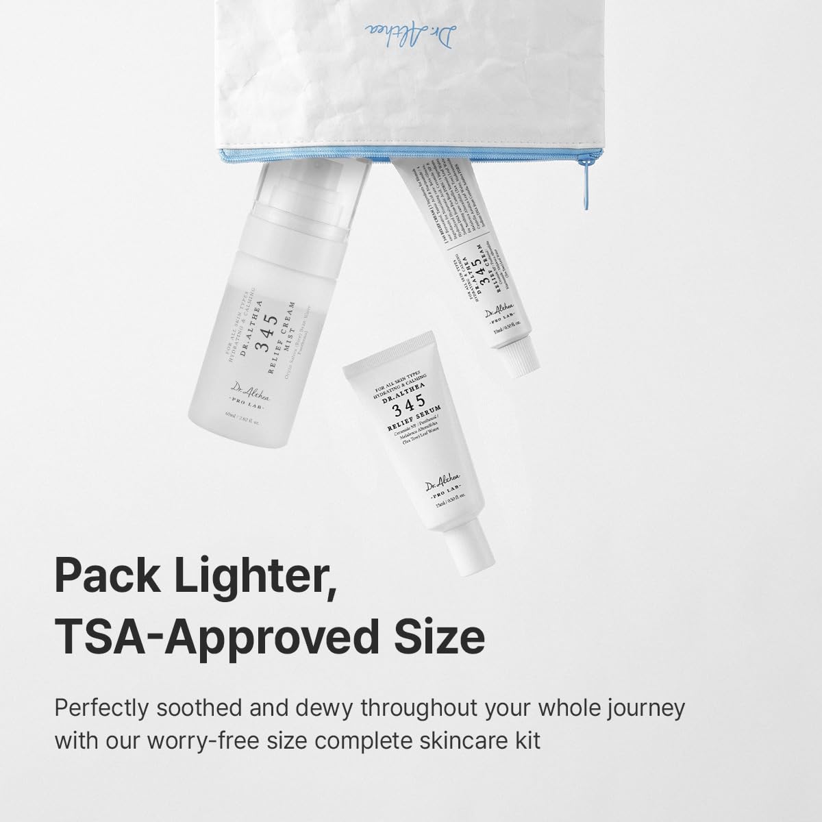 Dr.Althea 345 Travel Kit (Set of 3), Korean Vegan Skin Care Set Dr.Althea