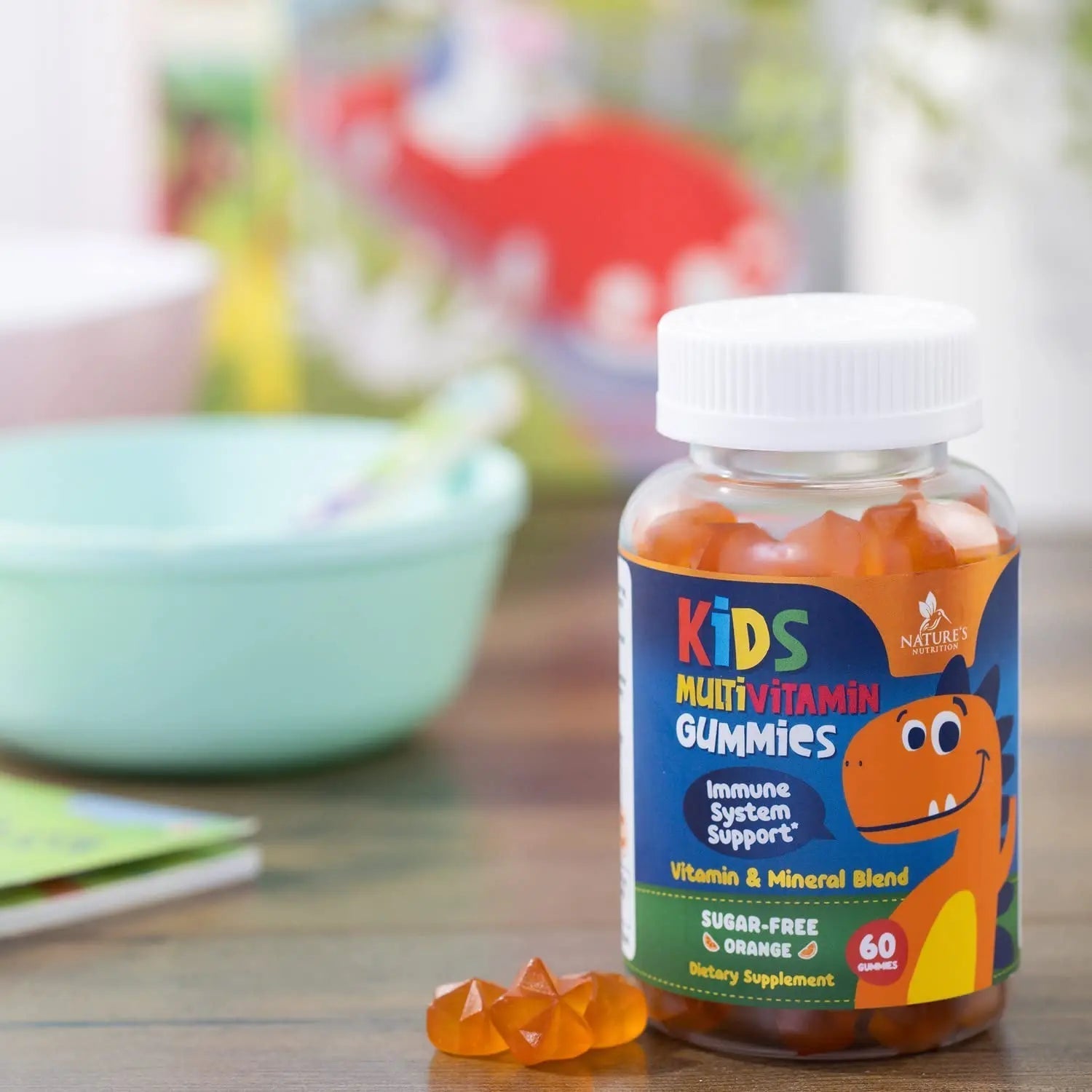 Kids Multivitamin Gummies - Improved Sugar-Free Formula - 100% Daily Folate, Kids Vitamins with Essential Vitamins A, C, D3, E, B6, B12 Nature's Nutrition buy australia supplements
