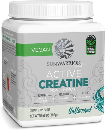 Creatine Monohydrate Powder Micronized PreWorkout Recovery Supplement | Support Muscle Building Strength Training Cognition | Vegan & Keto Friendly Easily Mixes (60 Serving) Unflavored Active Creatine Sunwarrior buy australia supplements