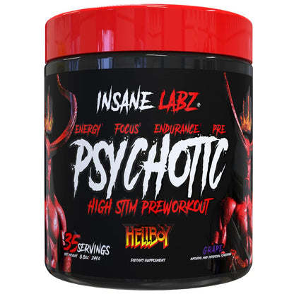 Insane Labz Hellboy Edition, High Stimulant Pre Workout Powder and NO Booster with Beta Alanine, L Citrulline, and Caffeine, Boosts Focus, Energy, Endurance, Nitric Oxide Levels, 35 Srvgs, Fruit Punch