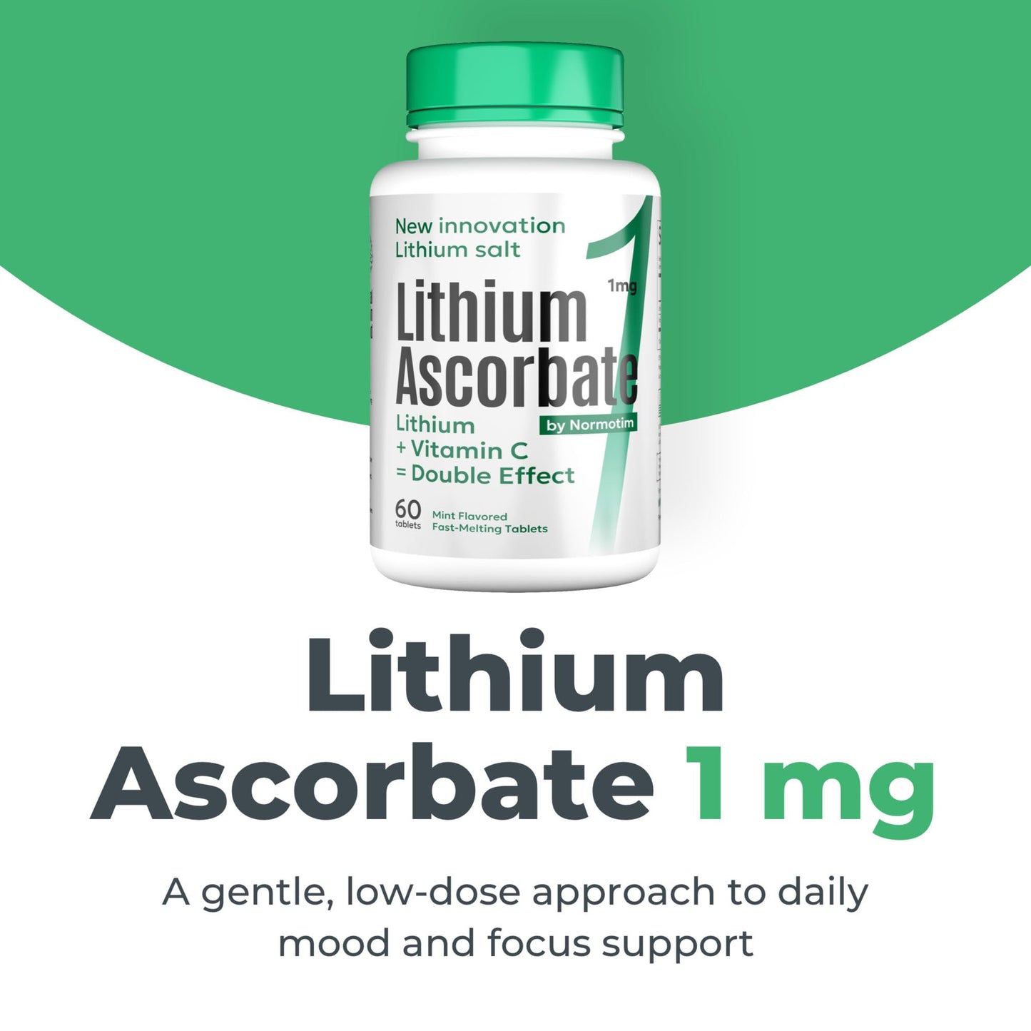 NORMOTIM Lithium Supplement 1 mg Tablets – Non-Drowsy Calm & Focus Support – Memory & Mental Clarity – Fast Dissolve – Compare to Lithium Orotate NORMOTIM