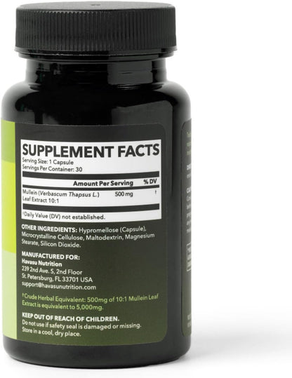 500mg Mullein Extract for Lung Support and Respiratory Health, 30 Count | Mullein Leaf Capsules for Respiratory Health, Vegan, Non-GMO Herbal Supplement for Overall Daily Wellness, 1 Month Supply Gsupps Australia