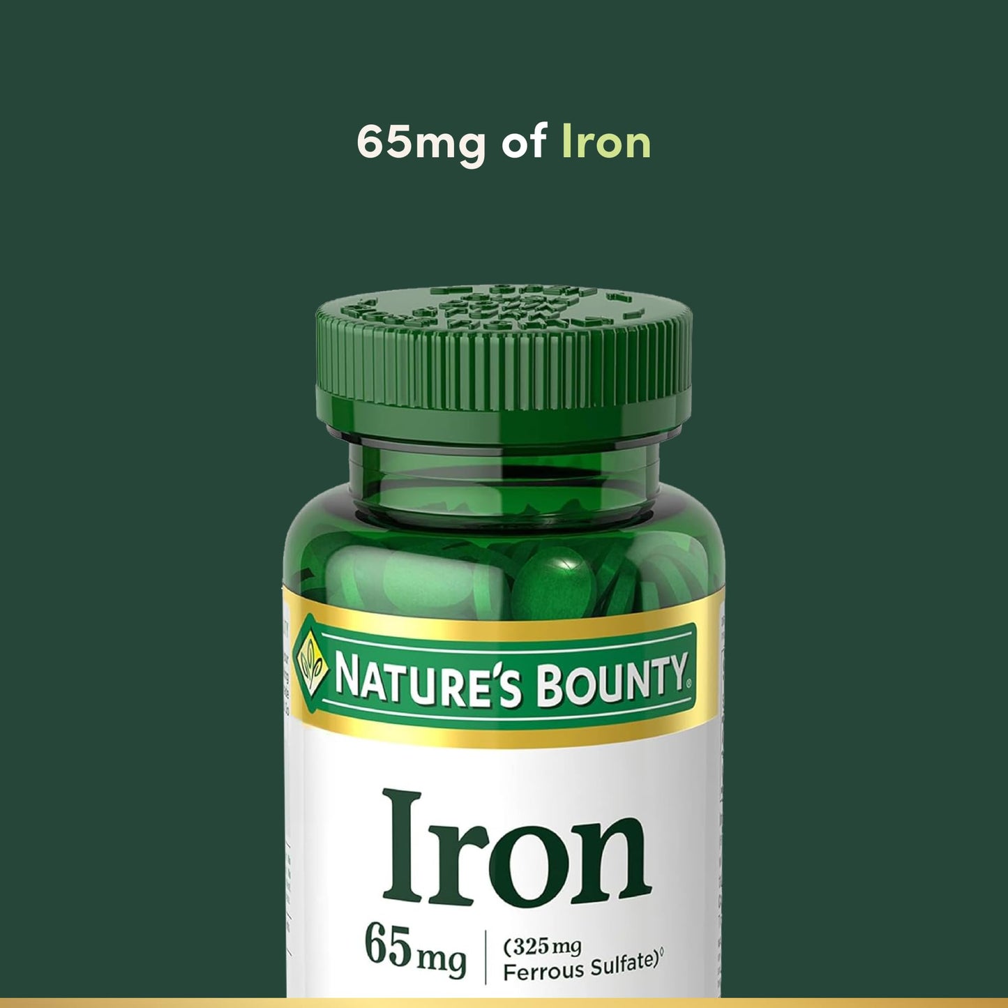 Nature’s Bounty Iron 65mg, 325 mg Ferrous Sulfate, Cellular Energy Support, Promotes Normal Red Blood Cell Production Nature's Bounty
