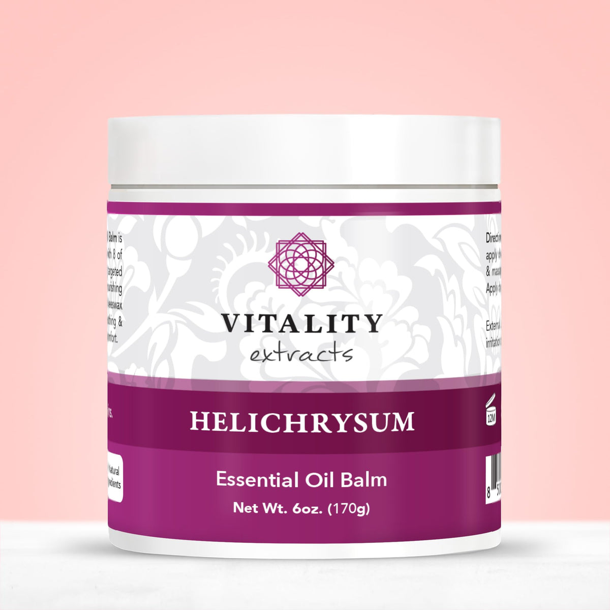 Vitality Extracts Helichrysum Balm - 6oz, Helichrysum Gymnocephalum, Beeswax, Almond Oil, Ultra-Moisturizing, Skin Healing, Full Body Hydration Vitality