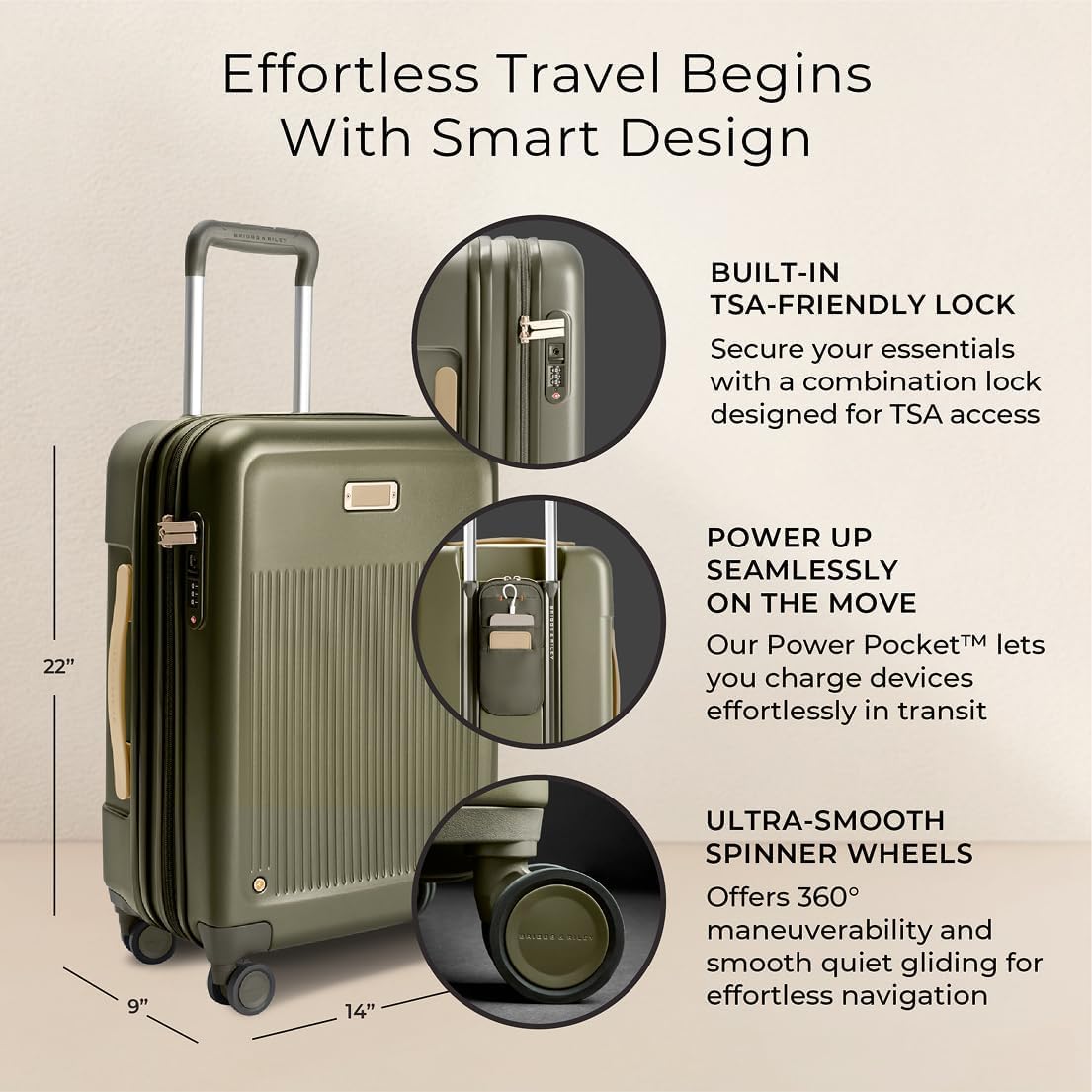 Briggs & Riley Sympatico Essential 22 Inch Carry-On Front Pocket, Navy Gsupps Australia