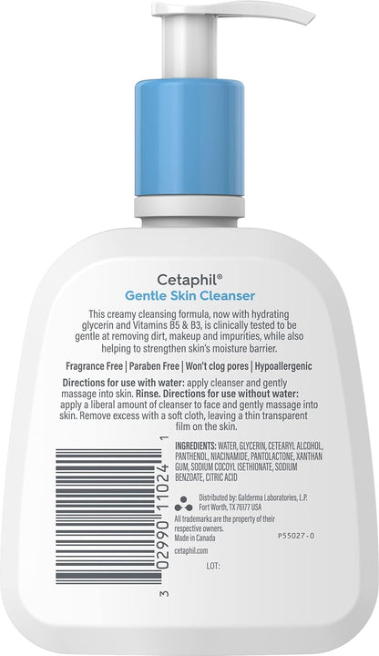 Cetaphil Gentle Cleanser, Hydrating Face Wash, Sensitive Skin, 4oz, 3ct Cetaphil