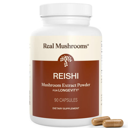 Real Mushrooms Reishi Mushroom Capsules - Handpicked Organic Mushroom Extracts Real Mushrooms