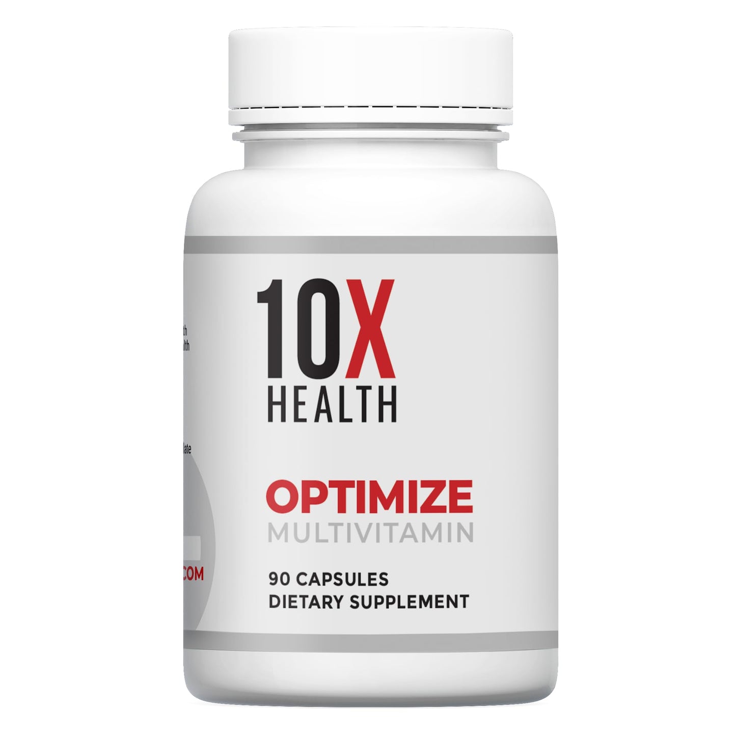 10X Health Optimize Methylated Multivitamin for Men - 90 Capsules, 34 in 1 Formula with 800 mcg of Vitamin B12, 5-MTHF, NAC 10X Health System