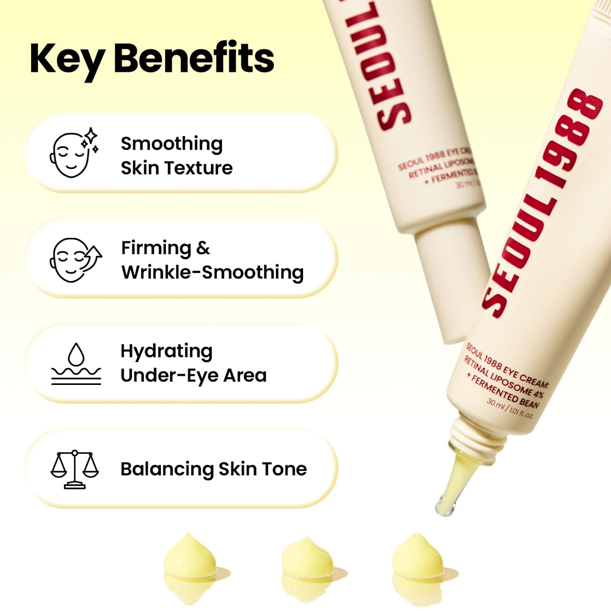 K-SECRET SEOUL1988 Retinal Eye Cream for Crow's Feet & Eye Bags, 1.01 fl oz K-SECRET