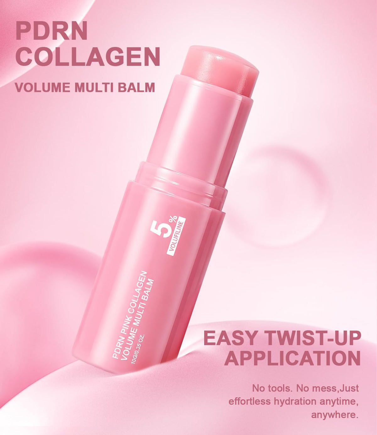 PDRN Pink Collagen Volume Multi Balm Stick, Volufiline Stick 0.35 oz /1Pack Vult