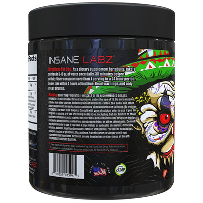 Insane Labz Psychotic Xtreme, High Stimulant Pre Workout Powder, Extreme Lasting Energy, Focus and Endurance with Beta Alanine, Panax Ginseng, Theobromine, DMAE (30 Servings, Fruit Punch)