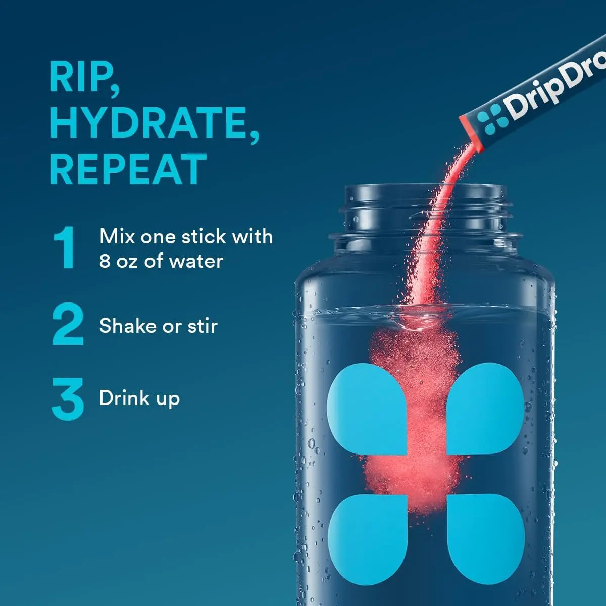 DripDrop Hydration Packets - Juicy Variety Pack - Single Serve Electrolytes Powder Drink Mix - Grape, Fruit Punch, Strawberry Lemonade, Cherry DripDrop