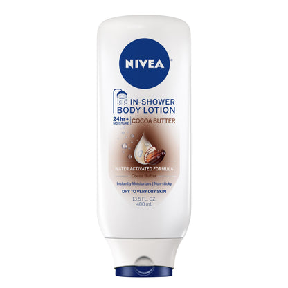NIVEA Nourishing In Shower Body Lotion, Cocoa Butter, 13.5 FL OZ NIVEA