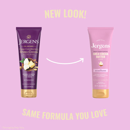 Jergens Shea and Cocoa Whipped Body Butter Lotion, Tone Enriching Hand And Body Lotion for Dry Skin, with Vitamins B3 & E, 8.5 Oz Jergens