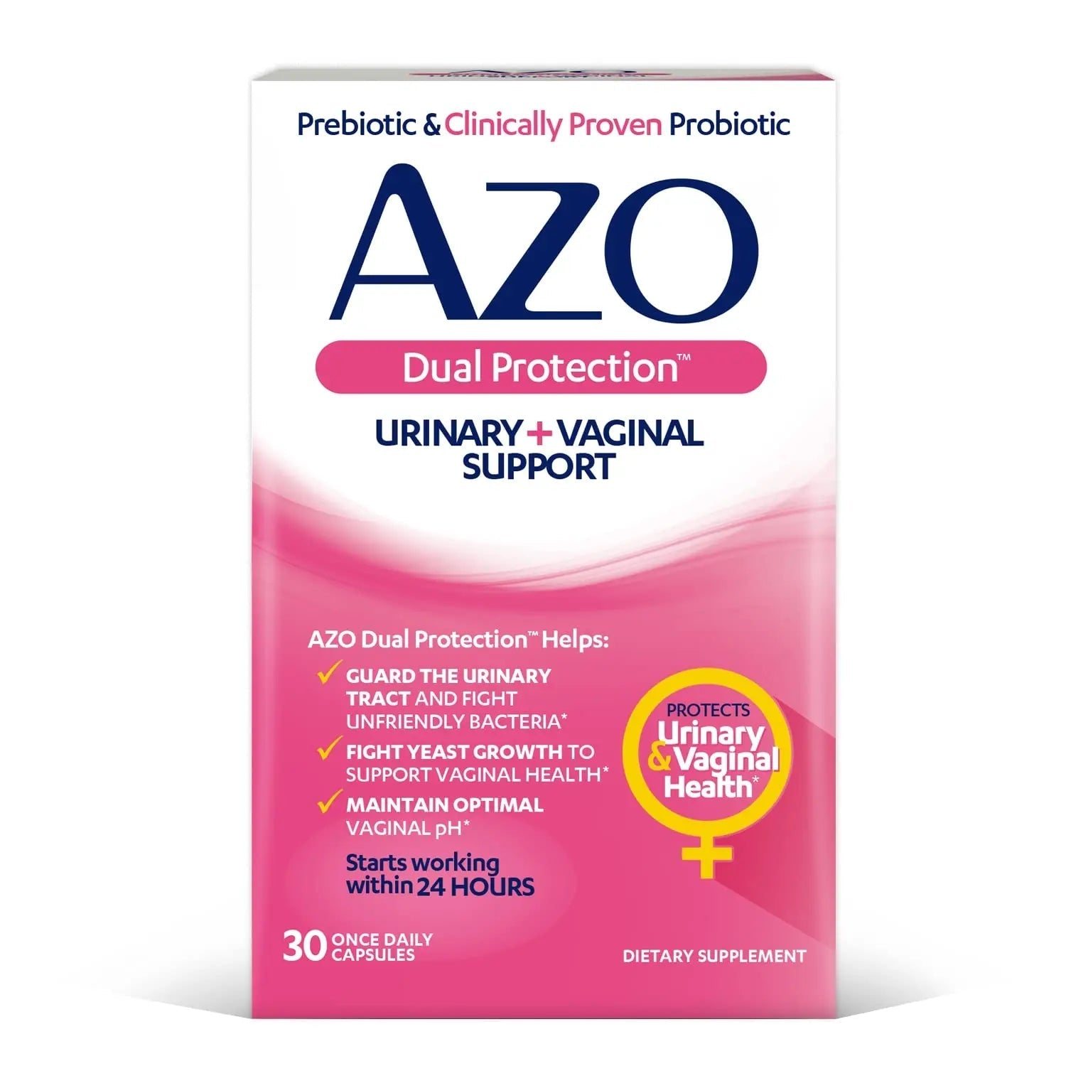 AZO Dual Protection Urinary & Vaginal Probiotic + UTI & Vaginal pH Test Kit (30 Count) AZO buy australia supplements