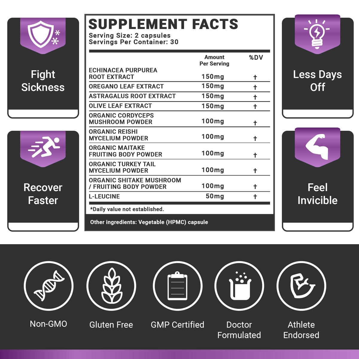 OMISSANDI-WELLNESS Resilient - Natural Immune System Support - Dr. Ian Stern Formulated - to boost your defenses - W/Organic Mushroom Blend, Echinacea, Astragalus & More - Vegan - Made in USA- 60 Caps Dr. Stern buy australia supplements