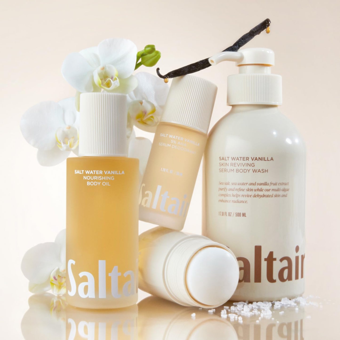 Saltair Body Oil - Luxurious Salt Water Vanilla After Shower and Bath Oil for Women and Men. Botanical, Non-Greasy Saltair