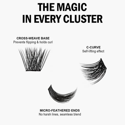 AnyFairy Lash Clusters 8-18mm Wispy Eyelash Clusters 144pcs Cluster Lashes DIY Individual Lashes Clusters with Soft Thin Band for Self Use,Beginner-Friendly(Sylph-774) ANYFAIRY