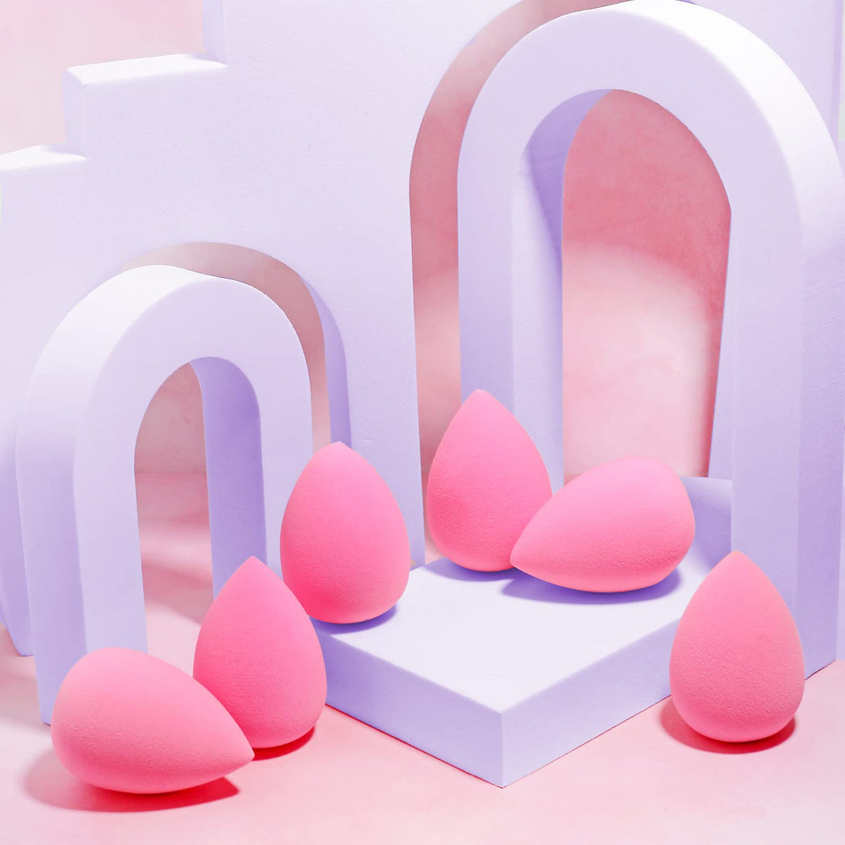AOA Studio Collection makeup Sponge Set Latex Free and High-definition Set of 6 makeup Wonder blender For Powder Cream and Liquid, Super Soft Wonder Beauty Cosmetic AOA STUDIO