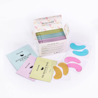 PEAUAMIE Under Eye Patches Gold and Hyaluronic Acid for puffy eyes,Rose Eye Masks PEAUAMIE
