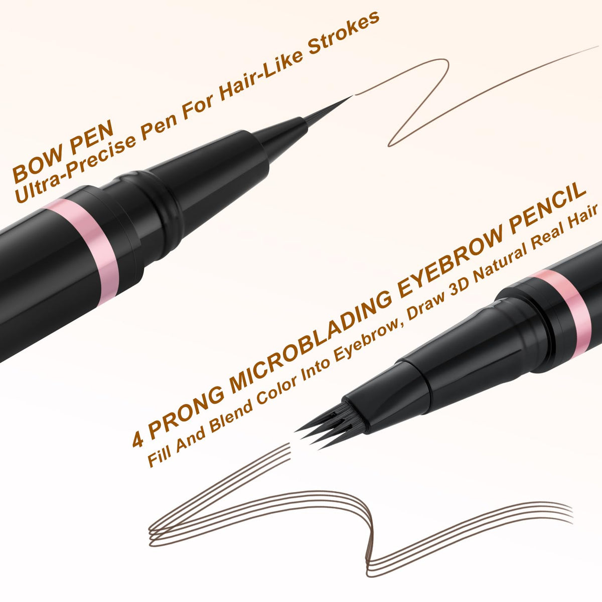 LAVONE Eyebrow Pencil, 2-in-1 Waterproof Microblading Brow Pen, Dark Brown LAVONE