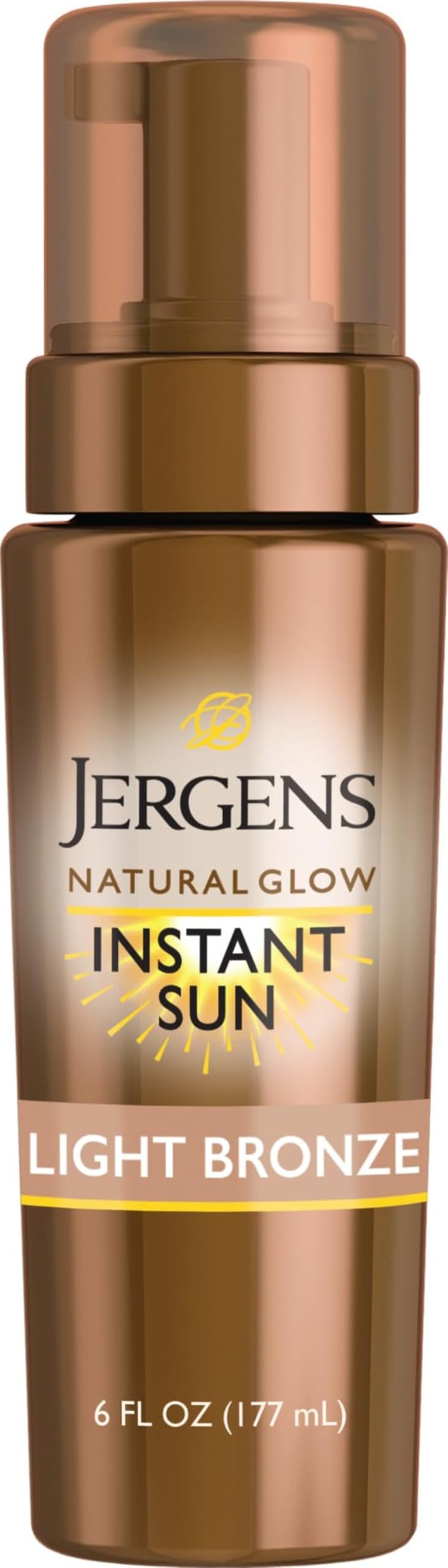 Jergens Natural Glow Self Tanner Mousse, Light Bronze Tan, 6 fl oz Jergens