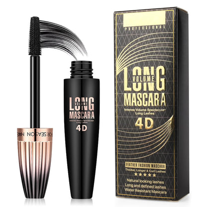 4D Silk Fiber Lash Mascara, Waterproof Long Lasting Mascara Black Volume and Length Natural, Exquisitely Full, Lengthening Thickening Softer Fuller Lashes Amplify Smudge-Proof Eyelash Mascaras,1 Pack FGHJ