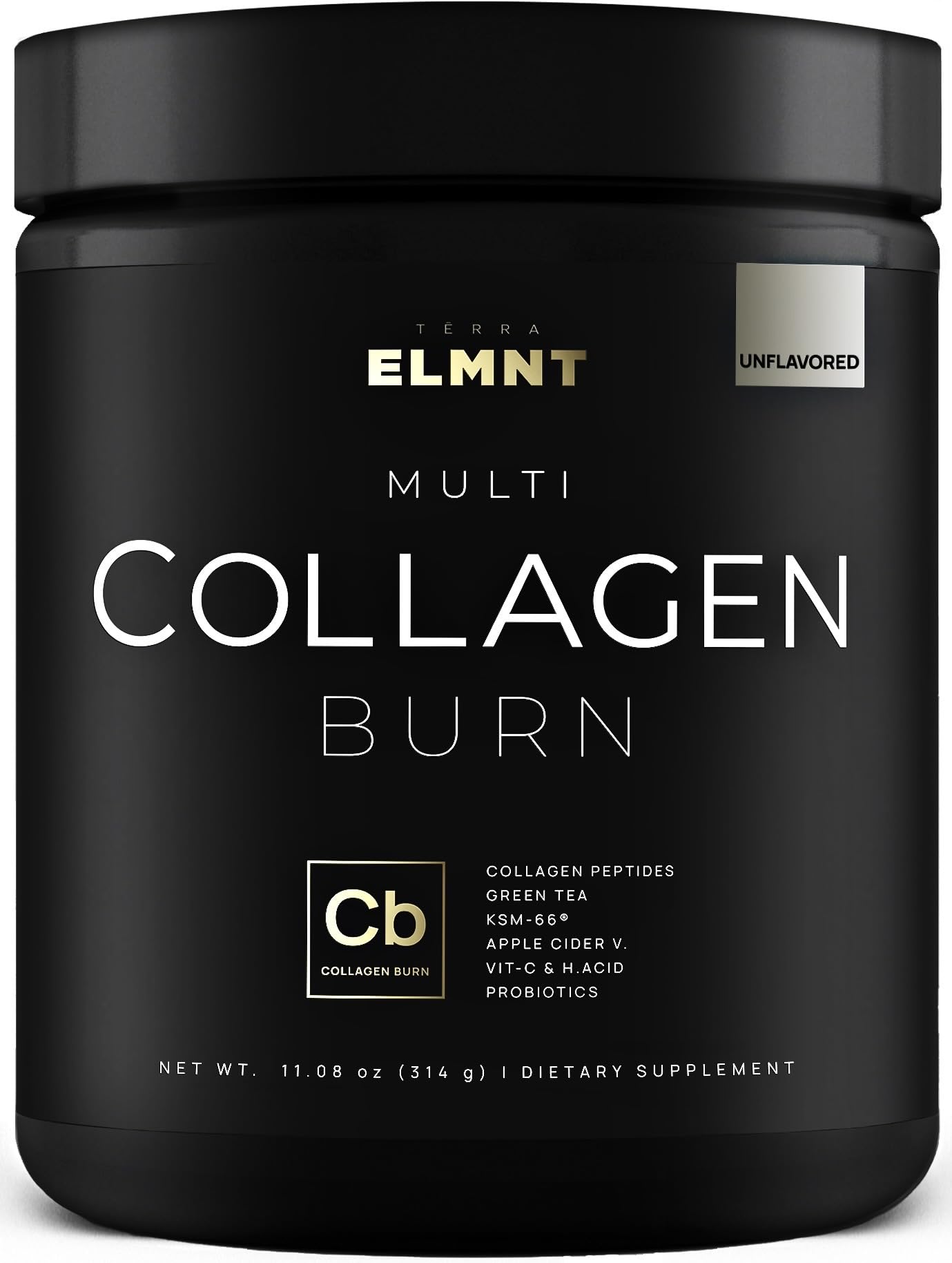 Super Collagen Powder for Women Weight Loss + Beauty w. Probiotics, Hyaluronic Acid, ACV, KSM-66, Biotin - Premium Multi Collagen Peptides Protein Supplement TERRA ELMNT