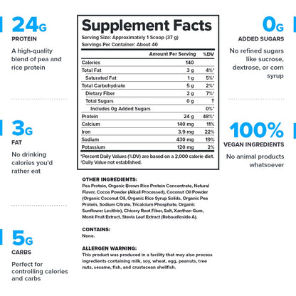 LEGION Plant+ Vegan Protein Powder, Chocolate - Rice and Pea, Plant Based Protein Blend. Gluten Free, GMO Free, Naturally Sweetened and Flavored, 20 Servings, (Chocolate)