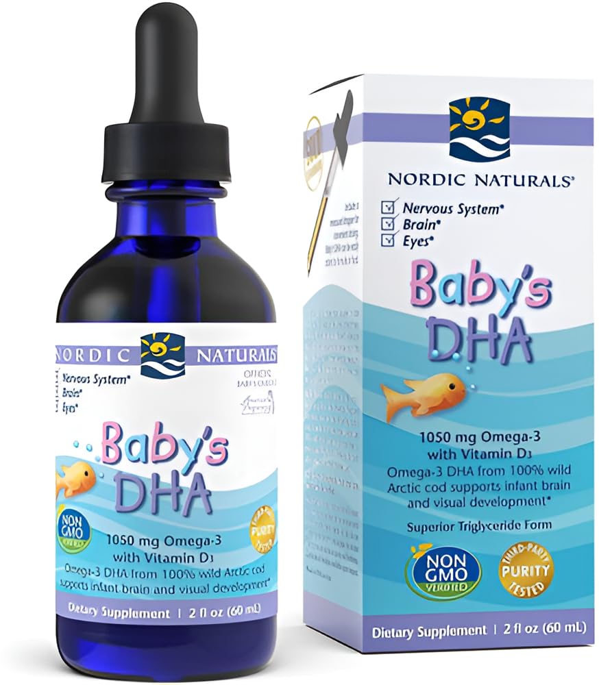 Nordic Naturals Baby’s DHA, Unflavored - 2 oz - 1050 mg Omega-3 + 300 IU Vitamin D3 - Supports Brain, Vision & Nervous System Development in Babies - Non-GMO - Servings May Vary Nordic Naturals buy australia supplements