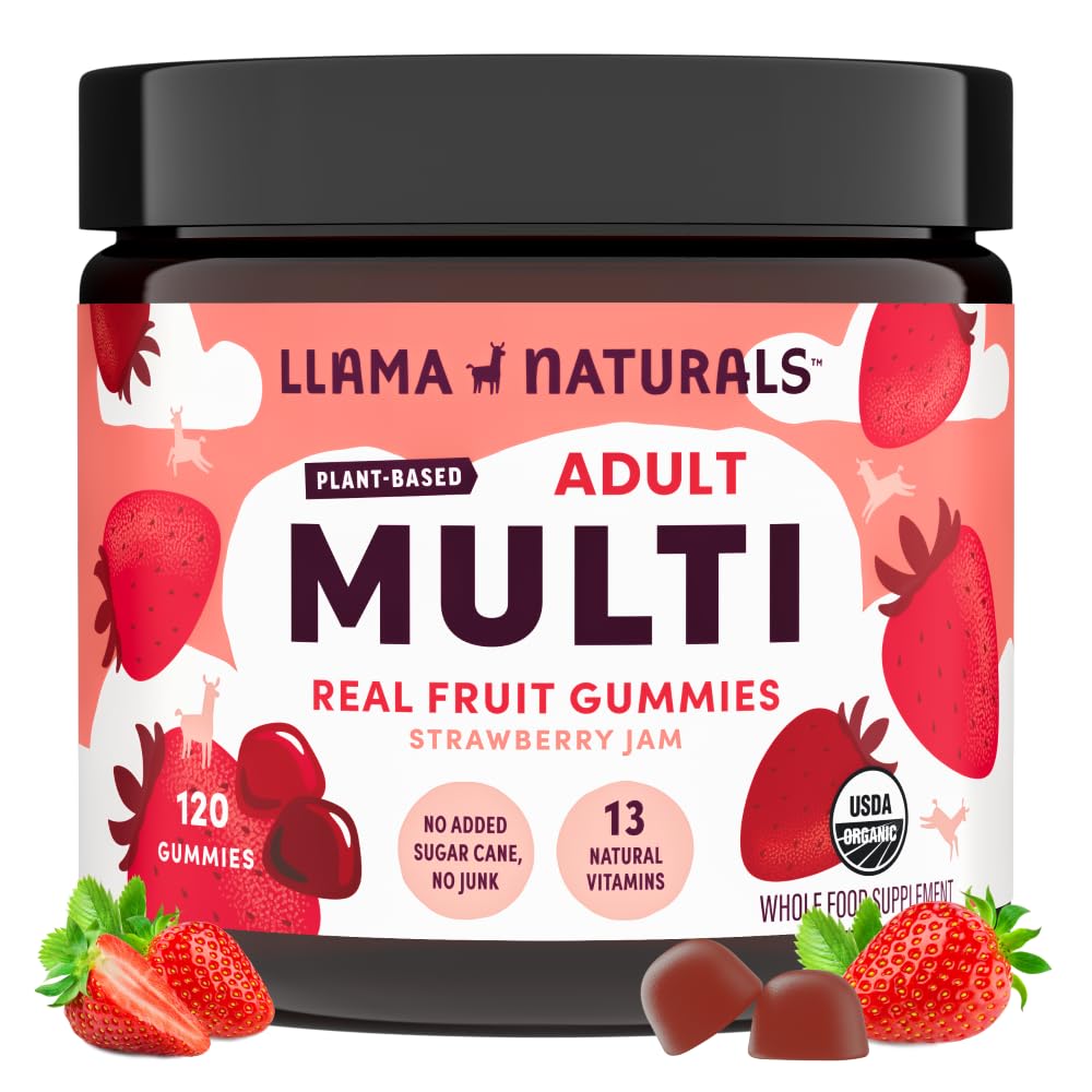 Llama Naturals Multivitamin for Women & Men, Vegan, Organic Gummies with Vitamin D, C & K, Adults Real Fruit Gummy Vitamins Llama Naturals buy australia supplements