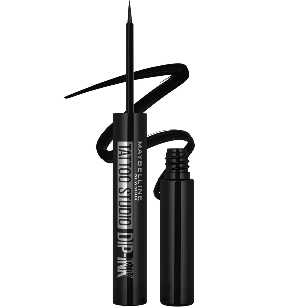 MAYBELLINE Tattoo Studio Dip-Ink Liquid Eyeliner, Waterproof Eyeliner With Up to 24 Hour Wear, Black Track, 1 Count MAYBELLINE